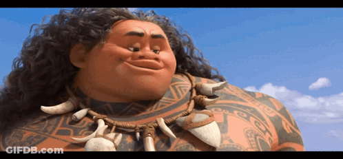 Cartoon Character With Chest Tattoo And Snake Necklace GIF