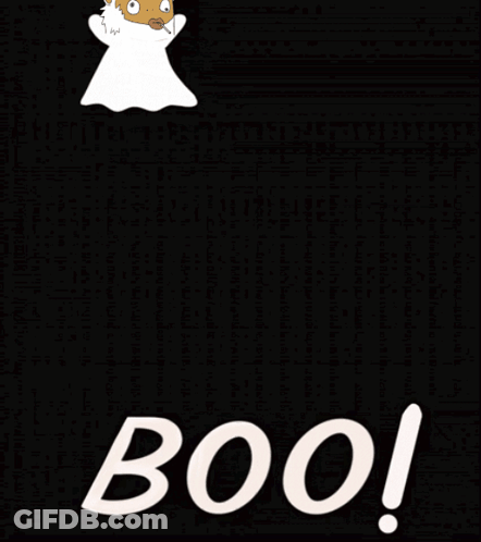 Cartoon Character With Cigarette And Boo Text GIF
