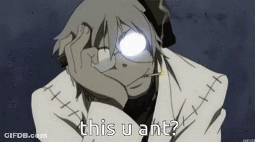 Cartoon Character With Cigarette Saying This U Ant GIF