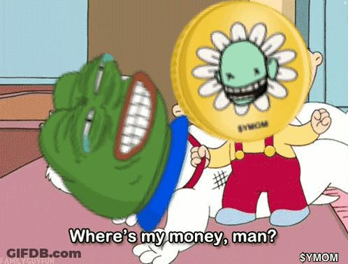 Cartoon Character With Coin Asking Where's My Money GIF