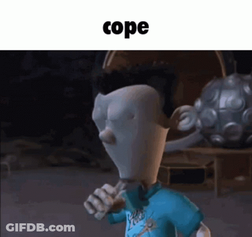 Cartoon Character With Cope Text GIF
