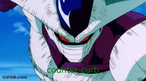 Cartoon Character With Counter-Curb Text GIF