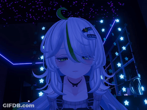 Cartoon Character With Crescent Moon Hair GIF