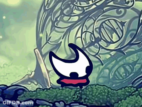 Cartoon Character With Crescent Moon In Forest GIF
