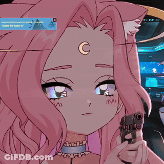 Cartoon Character With Crescent Moon On Forehead GIF