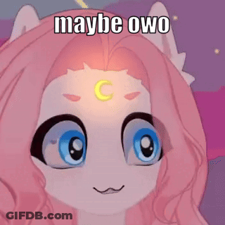 Cartoon Character With Crescent Moon On Forehead Maybe Owo GIF