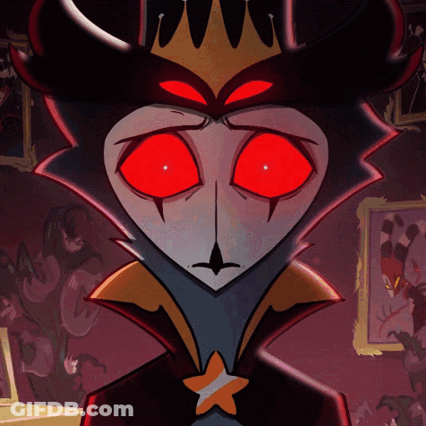 Cartoon Character With Crown And Red Eyes GIF