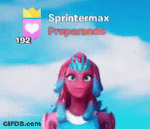 Cartoon Character With Crown In Blue Sky GIF