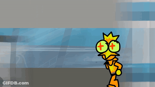 Cartoon Character With Crown Running Saying Jesus GIF