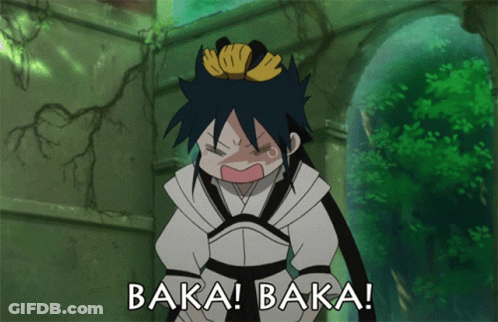 Cartoon Character With Crown Saying Baka Baka GIF