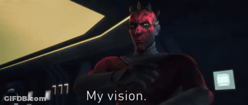 Cartoon Character With Crown Saying My Vision GIF