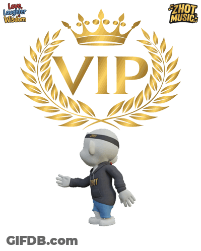 Cartoon Character With Crown Saying VIP GIF