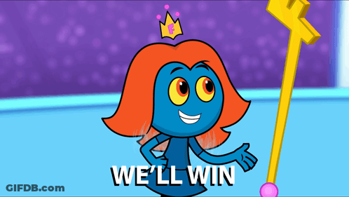 Cartoon Character With Crown Saying We'll Win GIF