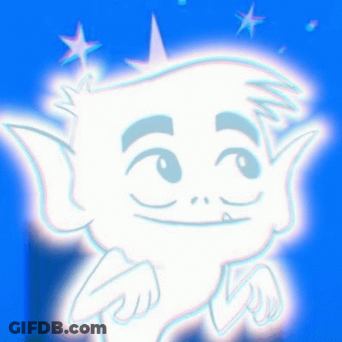 Cartoon Character With Crown Smiling Glowing In Dark GIF