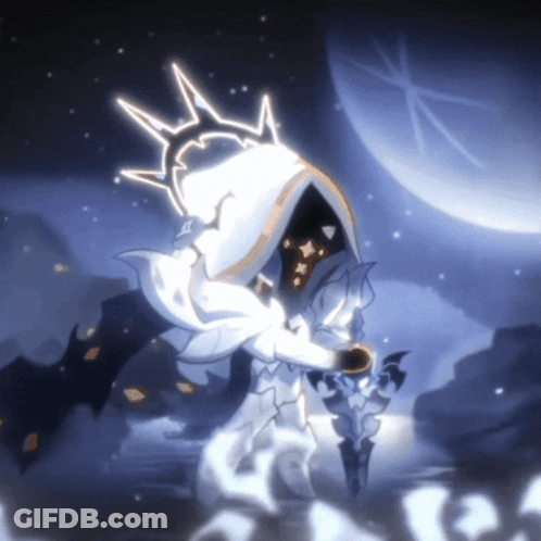 Cartoon Character With Crown Standing In The Dark GIF