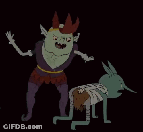 Cartoon Character With Crown Standing Next To Another GIF