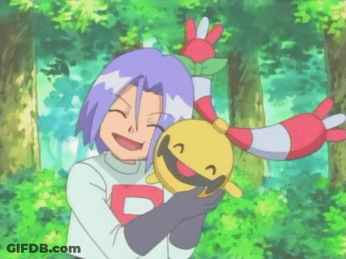 Cartoon Character With D Shirt Holding Yellow Smiley GIF