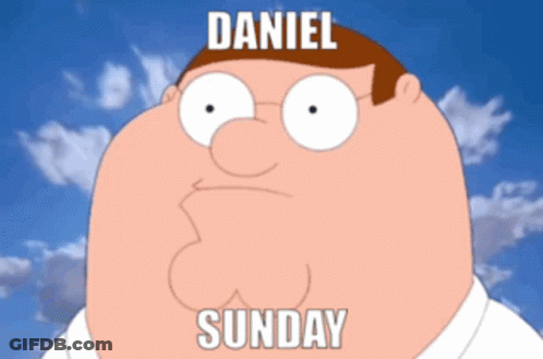 Cartoon Character With Daniel Sunday On His Head GIF