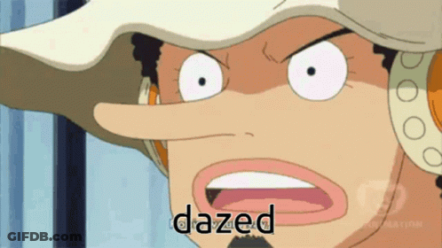 Cartoon Character With Dazed Written On Face GIF