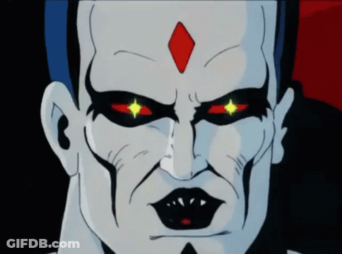 Cartoon Character With Diamond On Forehead And Glowing Eyes GIF