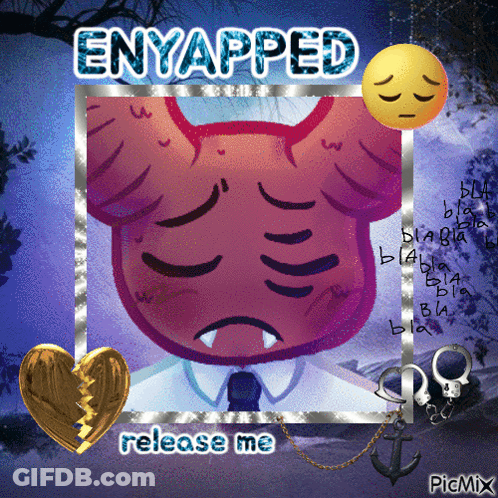 Cartoon Character With Enyapped GIF