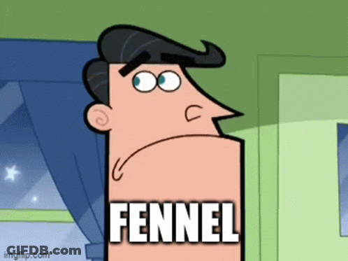 Cartoon Character With Fennel On Chest GIF