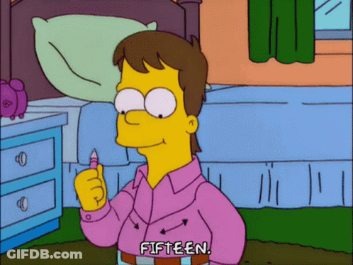 Cartoon Character With Fifteen On Shirt GIF