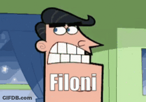 Cartoon Character With Filoni Written On Face GIF