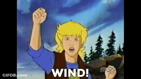 Cartoon Character With Fist In Air Wind GIF
