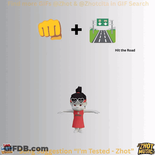 Cartoon Character With Fist Saying Hit The Road GIF