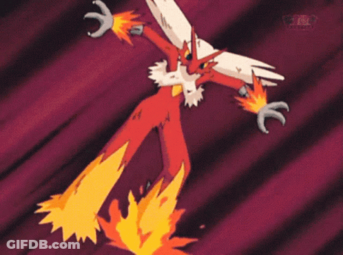 Cartoon Character With Flames From Feet GIF