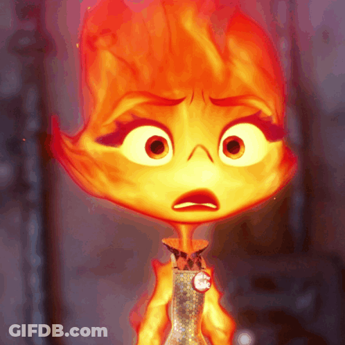 Cartoon Character With Flames On Head GIF