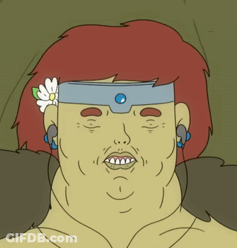 Cartoon Character With Flower In Hair And Blue Headband GIF