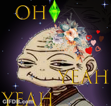 Cartoon Character With Flowers Saying Oh Yeah GIF