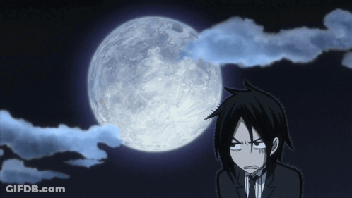 Cartoon Character With Full Moon Background GIF