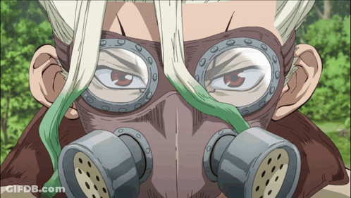 Cartoon Character With Gas Mask And Glasses GIF