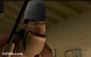 Cartoon Character With Glasses And Beanie Holding Gun GIF