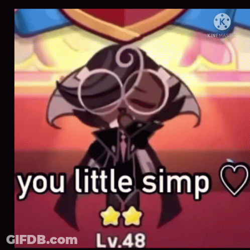 Cartoon Character With Glasses And Bow Tie Saying You Little Simp GIF