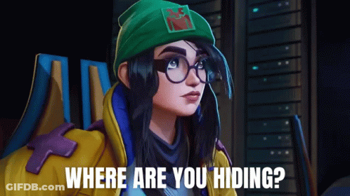 Cartoon Character With Glasses And Green Hat Says Where Are You Hiding GIF