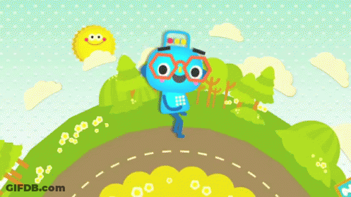 Cartoon Character With Glasses And Hat GIF