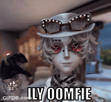 Cartoon Character With Glasses And Hat Saying Ily Oomfie GIF