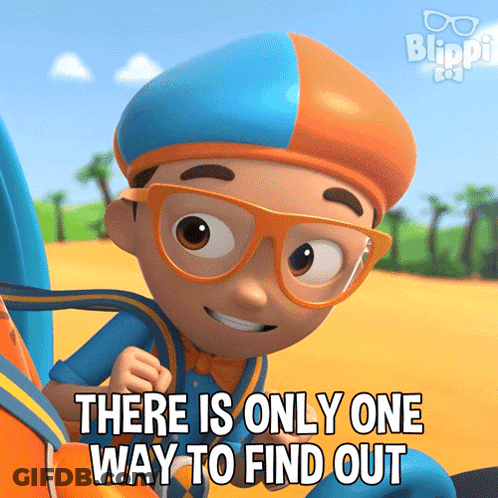 Cartoon Character With Glasses And Hat Says Find Out GIF