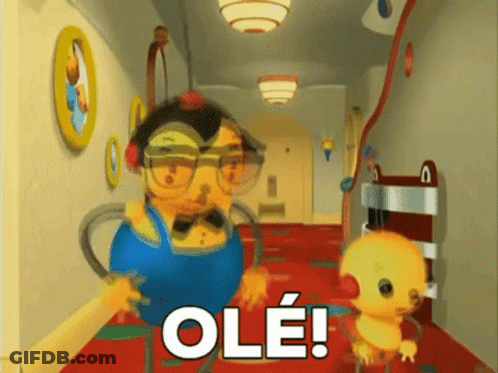 Cartoon Character With Glasses And Headphones Says Ole GIF
