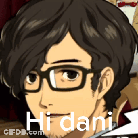Cartoon Character With Glasses And Hi Dani GIF