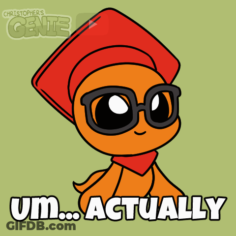 Cartoon Character With Glasses And Red Hat Saying Um Actually GIF