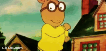 Cartoon Character With Glasses And Yellow Shirt GIF