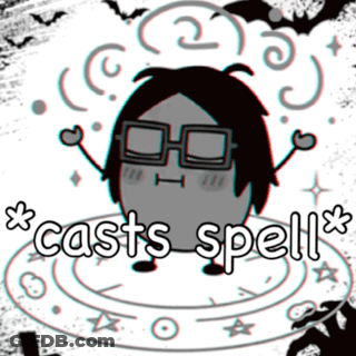 Cartoon Character With Glasses Casts Spell GIF