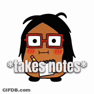 Cartoon Character With Glasses Holding Notepad And Pencil GIF