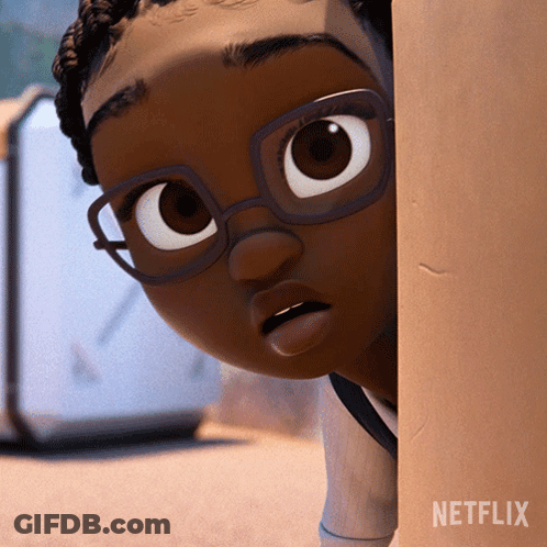 Cartoon Character With Glasses Peeking Over Wall Netflix GIF