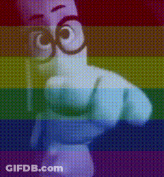 Cartoon Character With Glasses Pointing GIF